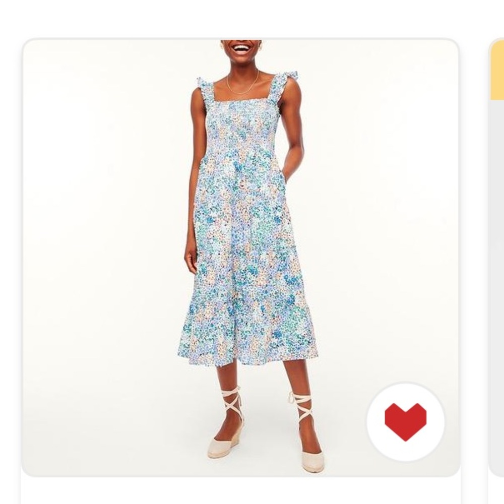 J.crew factory floral smocked midi dress